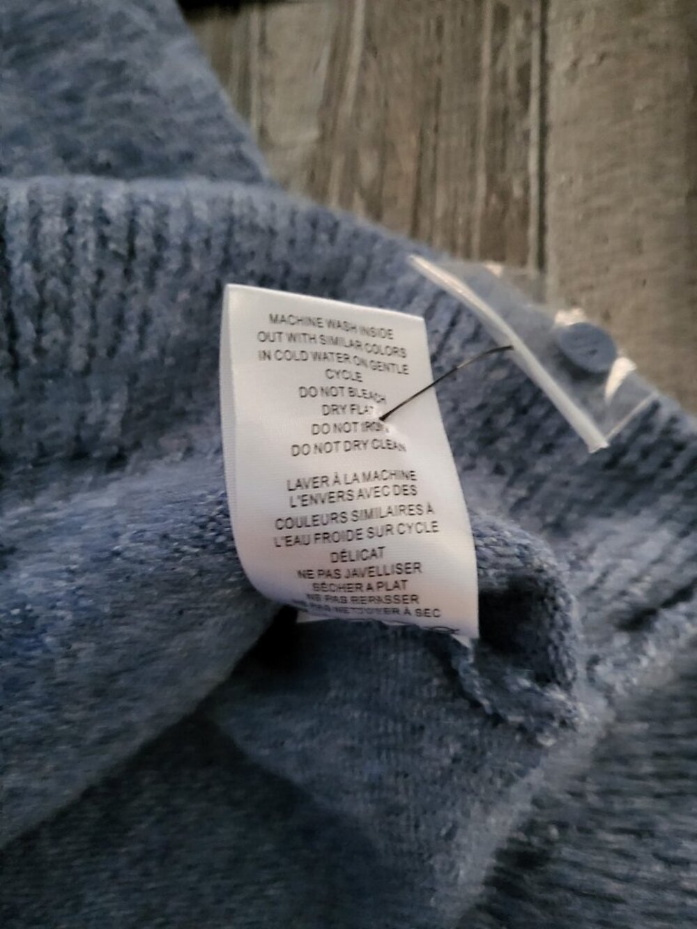 Blue Ruffle Button Front Knit Cardigan Sweater Medium NWT Mexx - Picture 11 of 11